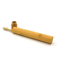 Load image into Gallery viewer, Natural Bamboo Biodegradable Toothbrush with Bamboo Storage Tube - Ekologikal