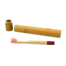 Load image into Gallery viewer, Natural Bamboo Biodegradable Toothbrush with Bamboo Storage Tube - Ekologikal