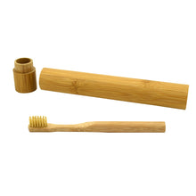 Load image into Gallery viewer, Natural Bamboo Biodegradable Toothbrush with Bamboo Storage Tube - Ekologikal