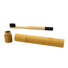 Load image into Gallery viewer, Natural Bamboo Biodegradable Toothbrush with Bamboo Storage Tube - Ekologikal